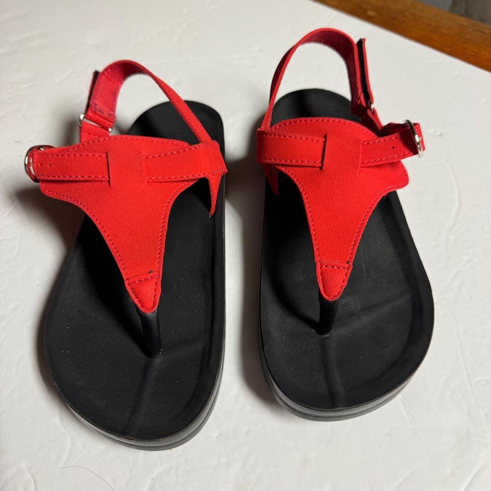 Aerothotic Thong Sandals Comfort Adjustable‎ Buckle Red Size 38